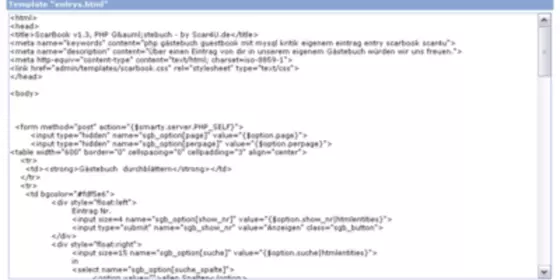 ScarBook - PHP Gästebuch Script mit Captcha Spamschutz ansehen