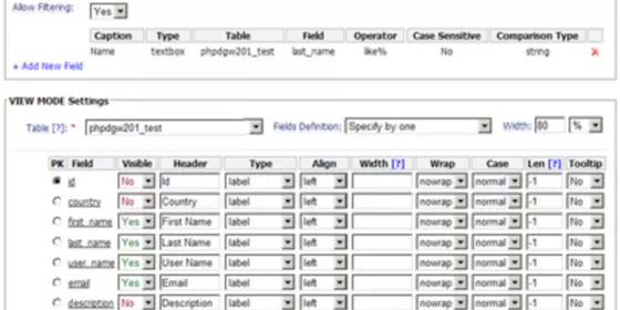 ApPHP DataGrid-Assistent - Dienstprogramm zur Generierung von PHP-Skript DataGrid Seiten. ansehen