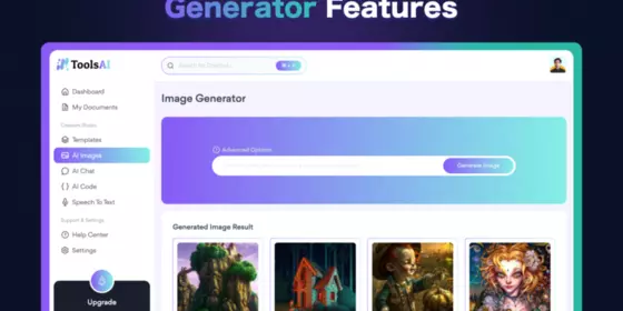 TOOLSAI - AI CONTENT, IMAGE, CHATBOT, CODE AND SPEECH TO TEXT GENERATOR SAAS PLATFORM ansehen