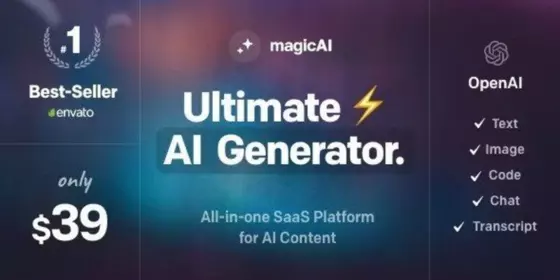 MAGICAI - OPENAI CONTENT, TEXT, IMAGE, CHAT, CODE GENERATOR AS SAAS 5.3.1 ansehen