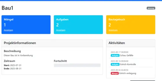 Bauprojekt ansehen