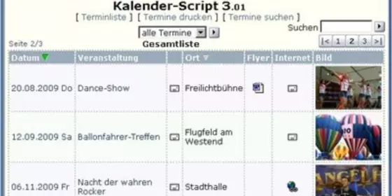 Look at Kalender-Script - der online-Veranstaltungskalender für Ihren Webserver