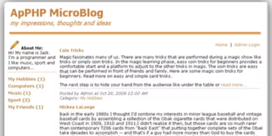 Look at ApPHP MicroBlog - Web-Blog PHP-Skript