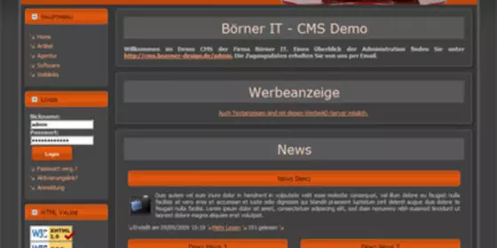 Look at Börner IT CMS Version 2.0